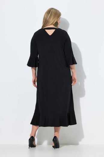 Plus size veliki brojevi Haljina maxi 3/4 rukava na volane za punije