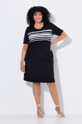 Plus size veliki brojevi Haljina midi kratkih rukava za punije