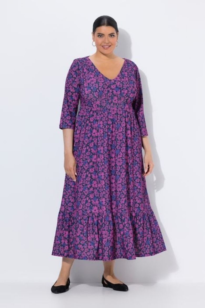 Plus size veliki brojevi Haljina maxi 3/4 rukava za punije