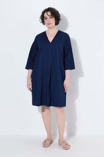 Plus size veliki brojevi Haljina 3/4 rukava V ovratnika za punije