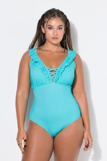 Plus size veliki brojevi Kupaći kostim jednodijelni s volanima za punije