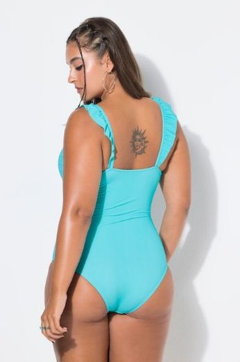 Plus size veliki brojevi Kupaći kostim jednodijelni s volanima za punije