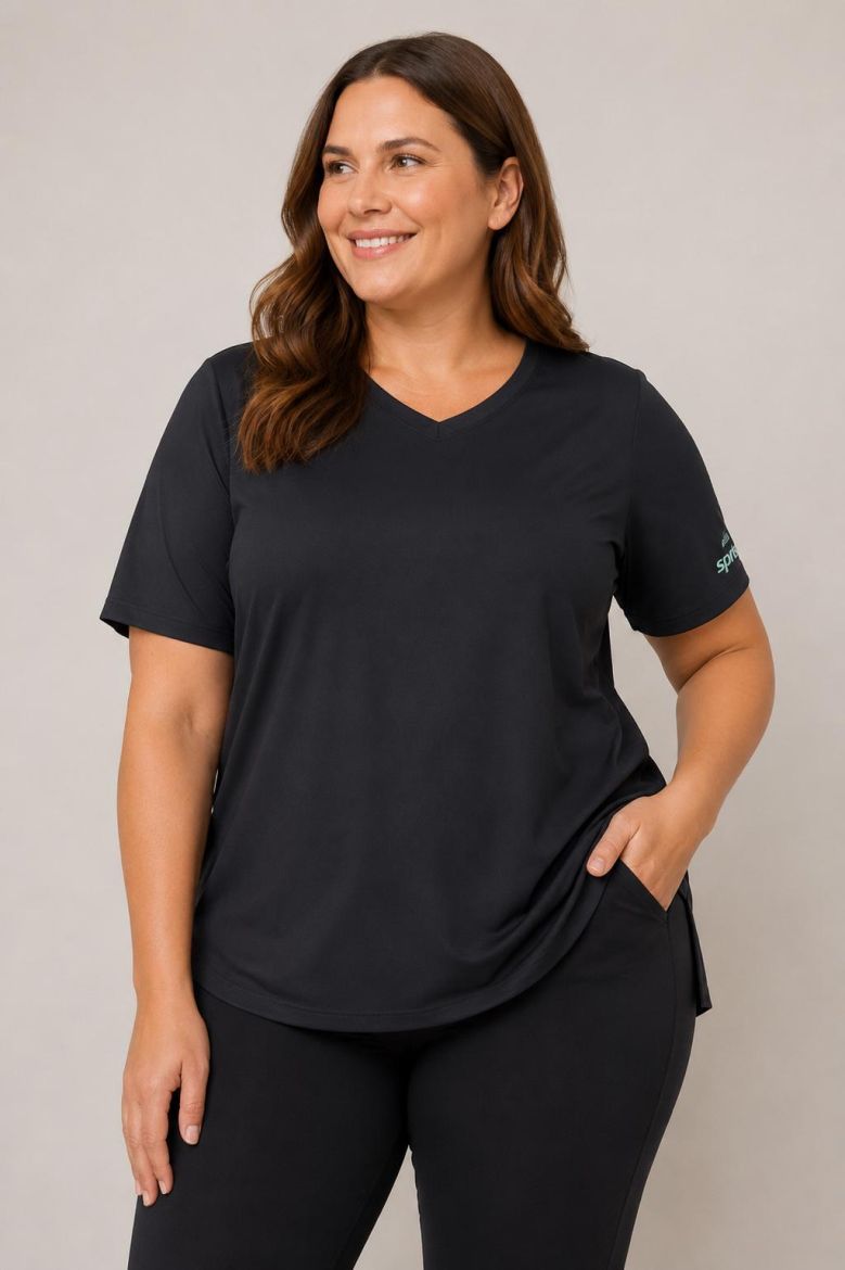 Plus size veliki brojevi Majica kratkih rukava V ovratnika za punije