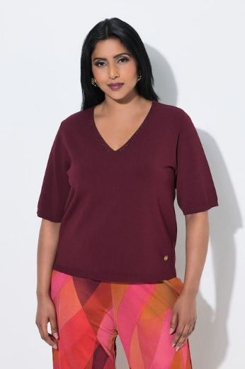 Plus size veliki brojevi Pulover kratkih rukava V ovratnika za punije