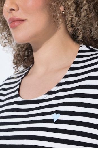Plus size veliki brojevi Majica kratkih rukava na pruge za punije