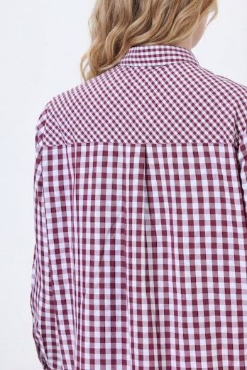 Plus size veliki brojevi Košulja dugih rukava karirana za punije