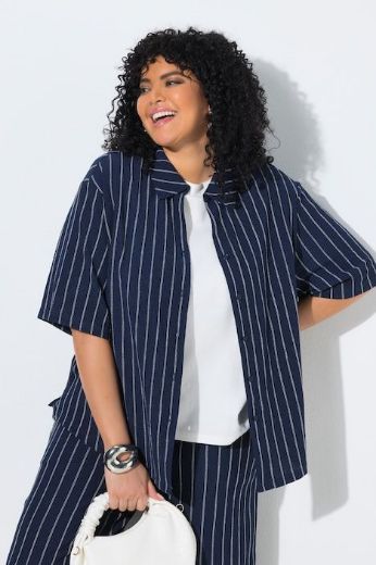 Plus size veliki brojevi Blusa polu rukava na pruge za punije
