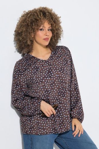 Plus size veliki brojevi Bluza dugih rukava V ovratnika za punije