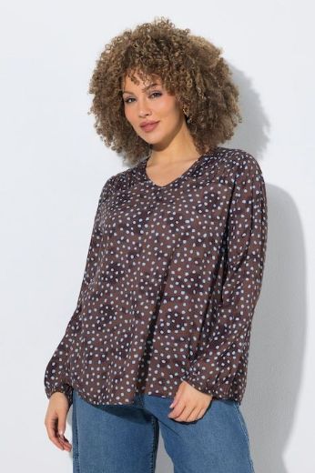 Plus size veliki brojevi Bluza dugih rukava V ovratnika za punije
