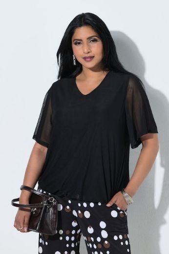 Plus size veliki brojevi Bluza kratkih rukava V ovratnika za punije
