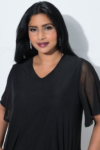 Plus size veliki brojevi Bluza kratkih rukava V ovratnika za punije