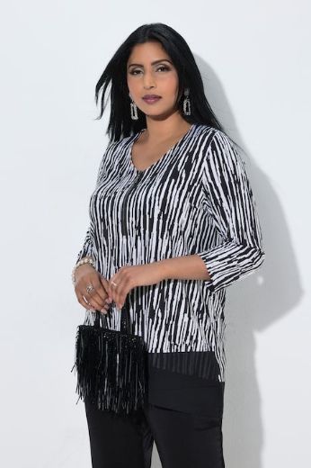 Plus size veliki brojevi Majica 3/4 rukava V ovratnika za punije