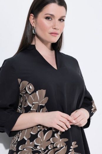 Plus size veliki brojevi Halina midi 3/4 rukava V ovratnika za punije