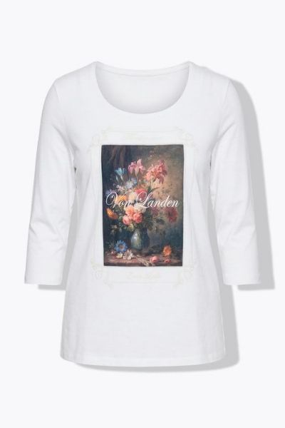 Veliki brojevi Majica 3/4 rukava V ovratnika moda za punije