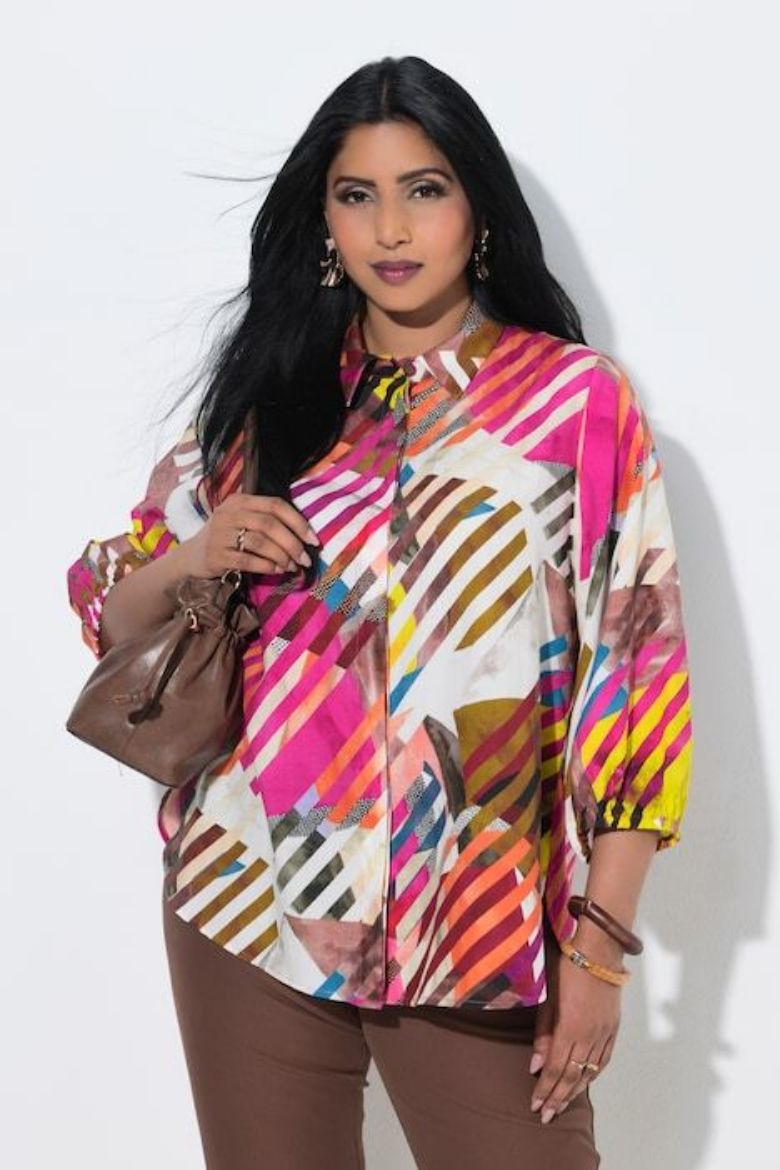 Plus size veliki brojevi Bluza 3/4 rukava A kroja za punije