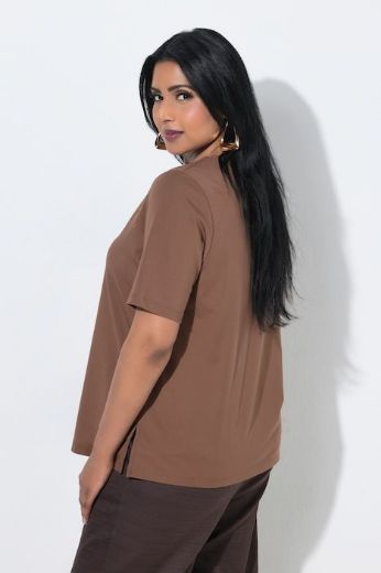 Plus size veliki brojevi Majica kratkih rukava V ovratnika za punije
