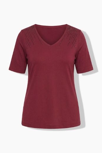 Plus size veliki brojevi Majica kratkih rukava V ovratnika za punije