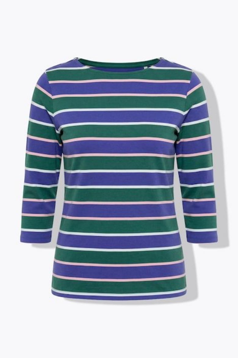 Plus size veliki brojevi Majica 3/4 rukava na pruge za punije