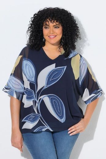 Plus size veliki brojevi Bluza 3/4 rukava V ovratnika za punije