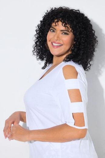 Plus size veliki brojevi Majica kratkih rukava V ovratnika za punije
