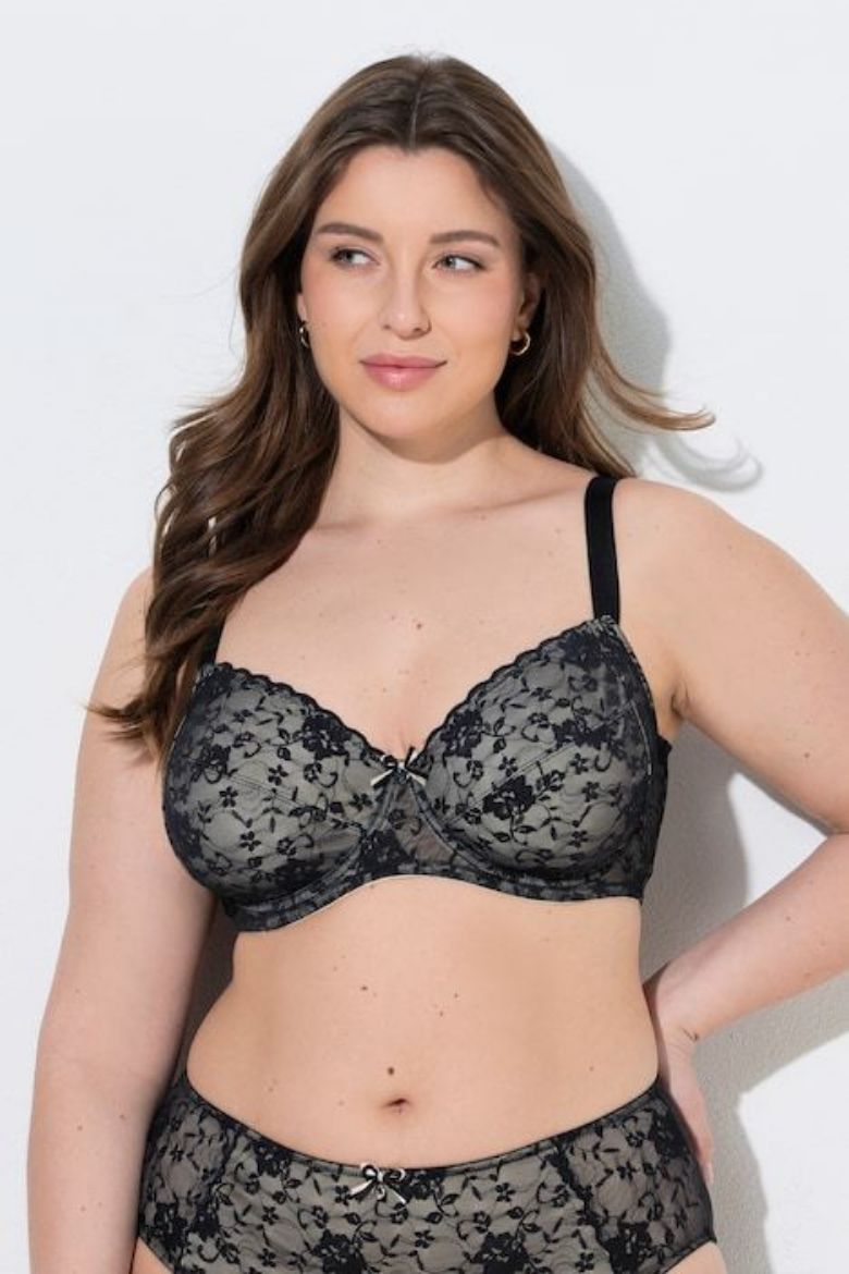Plus size veliki brojevi Grudnjak s žicom s dodatkom ukrasne čipke za punije