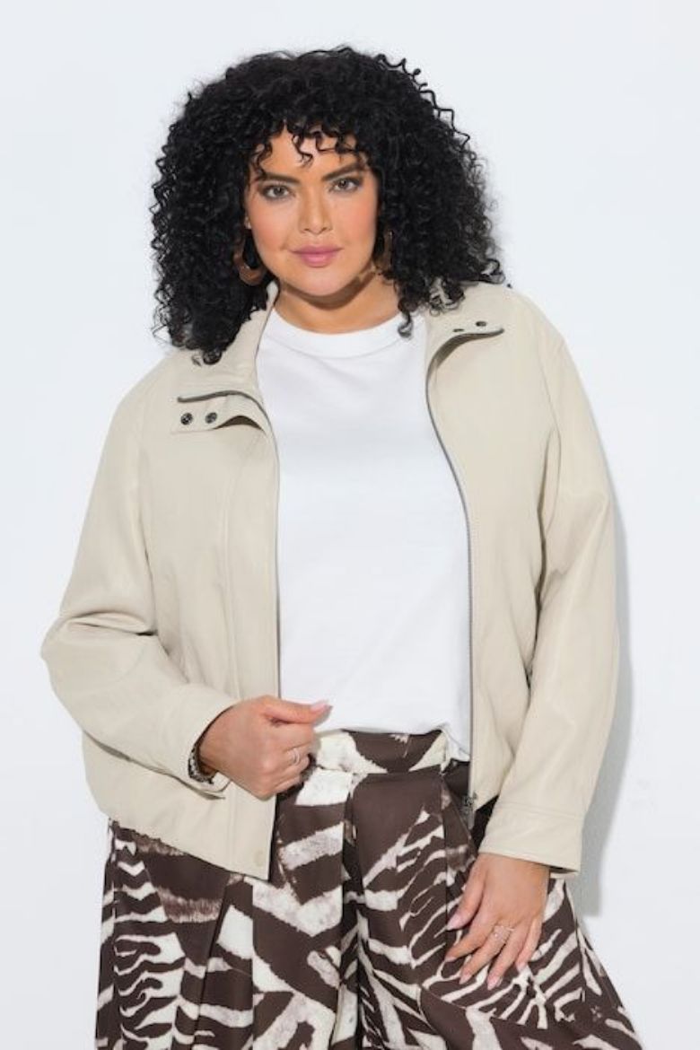 Plus size veliki brojevi Jakna s imitacijom kože za punije