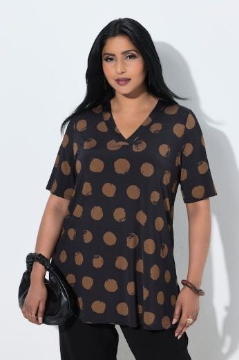 Plus size veliki brojevi Majica kratkih rukava V ovratnika za punije