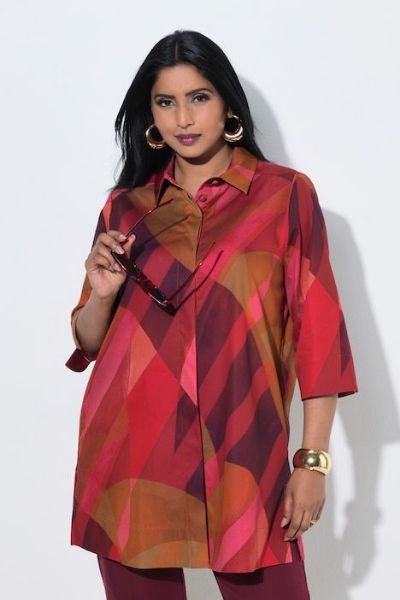 Veliki brojevi Bluza 3/4 rukava dužeg a kroja moda za punije