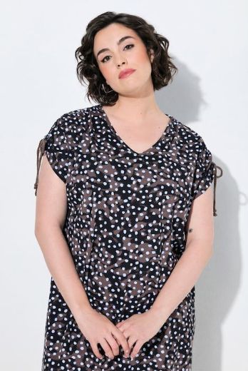 Plus size veliki brojevi Haljina midi kratkih rukava za punije