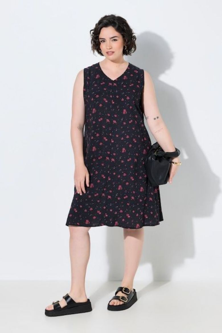 Plus size veliki brojevi Haljina midi bez rukava za punije