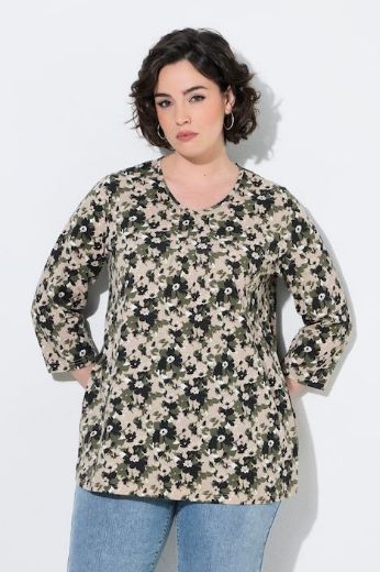 Plus size veliki brojevi Majica 3/4 rukava A kroja za punije