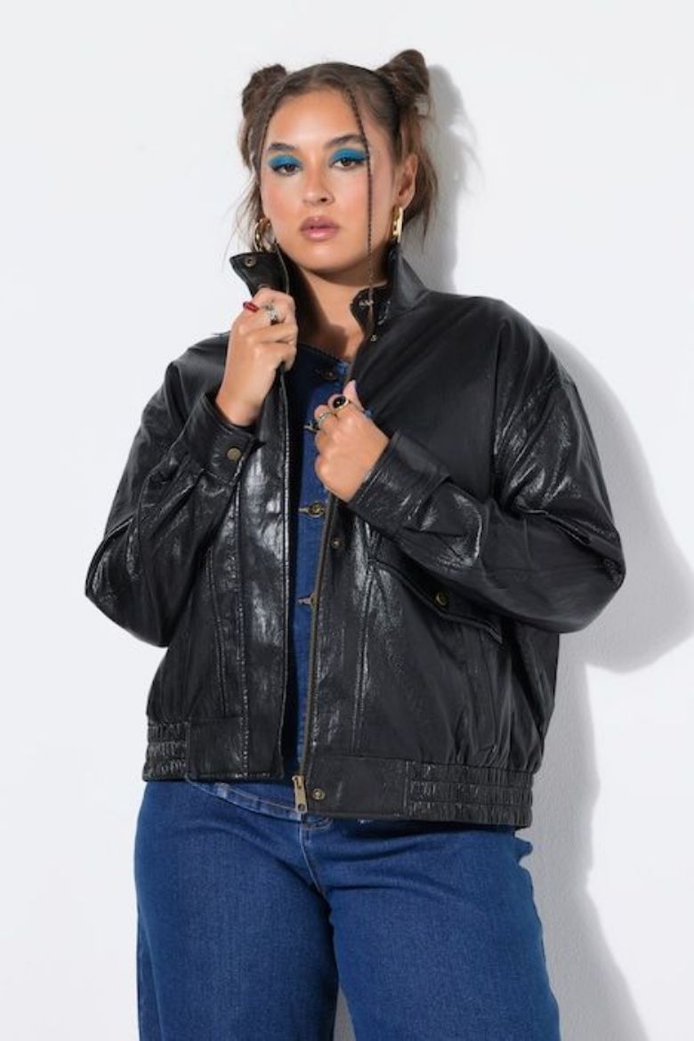 Plus size veliki brojevi Jakna od umjetne kože za punije