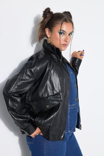 Plus size veliki brojevi Jakna od umjetne kože za punije