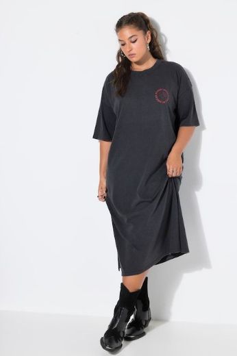 Plus size veliki brojevi Haljina midi kratkih rukava A kroja za punije