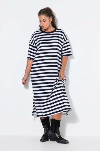 Plus size veliki brojevi Haljina midi kratkih rukava A kroja za punije