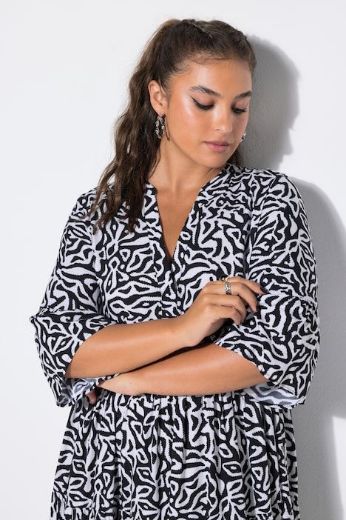 Plus size veliki brojevi Haljina midi kratkih rukava A kroja za punije