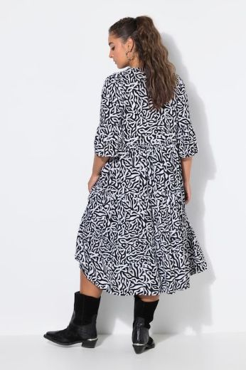 Plus size veliki brojevi Haljina midi kratkih rukava A kroja za punije