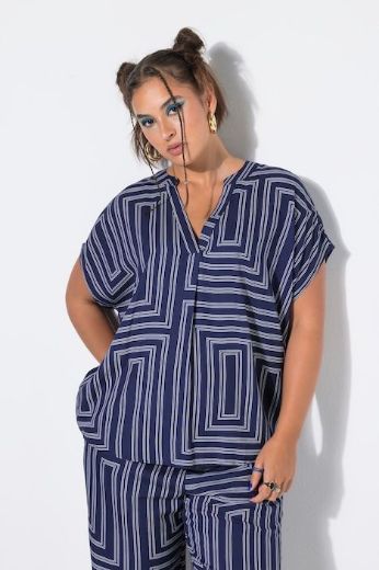 Plus size veliki brojevi Bluza šireg kroja kratkih rukava za punije