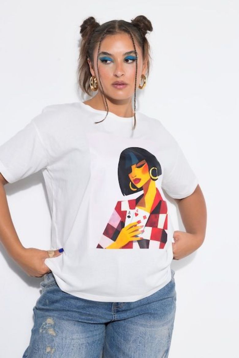 Plus size veliki brojevi Majica kratkih rukava šireg kroja za punije