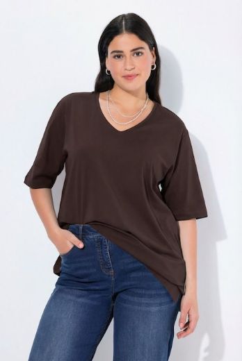Plus size veliki brojevi Majica V izrez Basic za punije