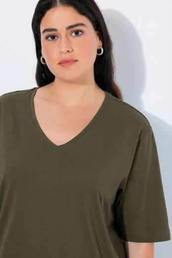 Plus size veliki brojevi Majica V izrez Basic za punije