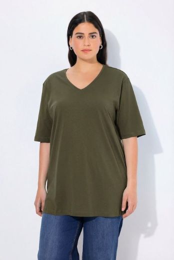 Plus size veliki brojevi Majica V izrez Basic za punije
