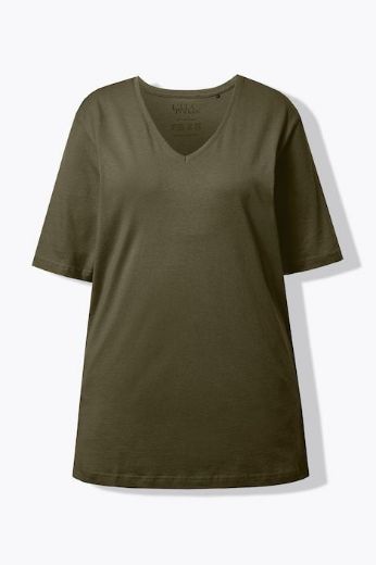 Plus size veliki brojevi Majica V izrez Basic za punije