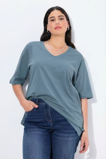 Plus size veliki brojevi Majica V izrez Basic za punije