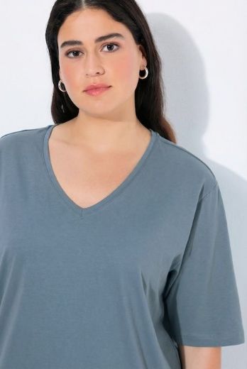 Plus size veliki brojevi Majica V izrez Basic za punije