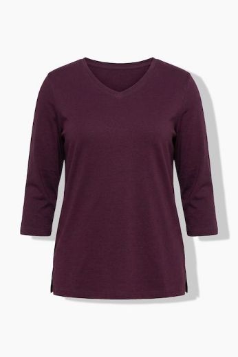 Plus size veliki brojevi Majica V ovratnika 3/4 rukava za punije