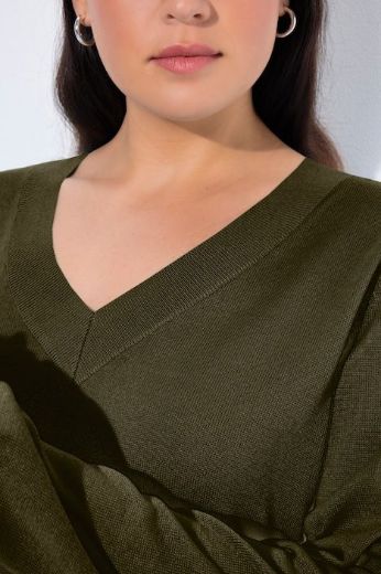 Plus size veliki brojevi Pulover s V ovratnikom za punije