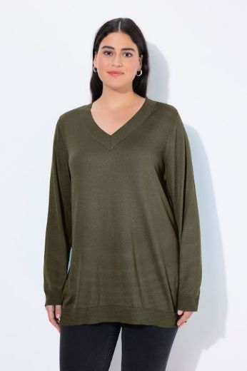 Plus size veliki brojevi Pulover s V ovratnikom za punije