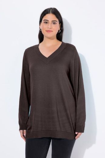 Plus size veliki brojevi Pulover s V ovratnikom za punije