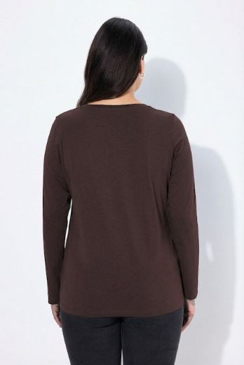 Plus size veliki brojevi Majica dugih rukava V ovratnika za punije